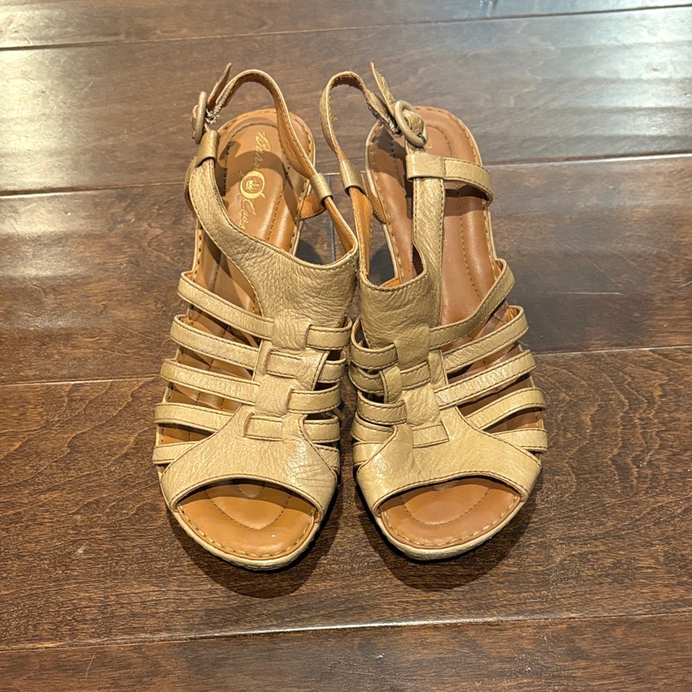 Women's Tan Strappy Sandals by Born